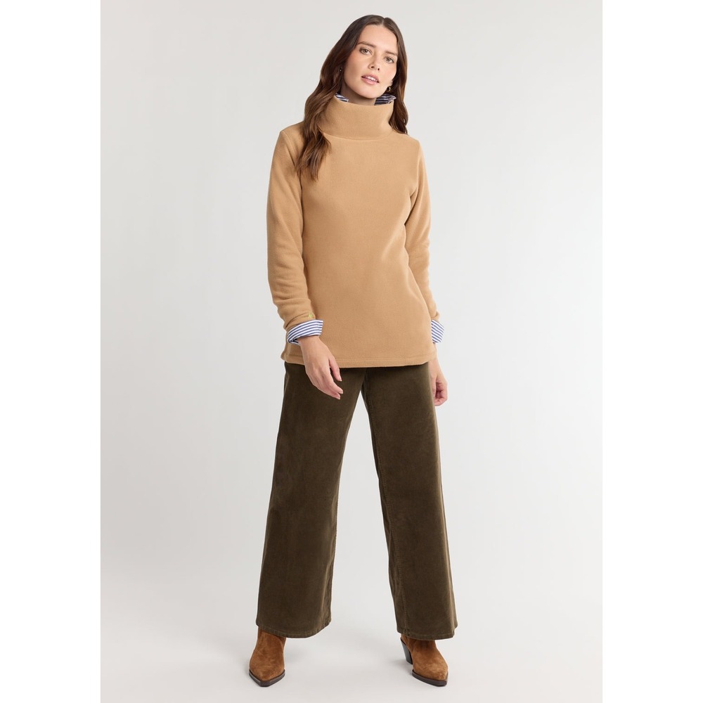 Dudley Stephens Cobble Hill Fleece Turtleneck Camel Tan Small Pullover Sweater - Picture 2 of 7